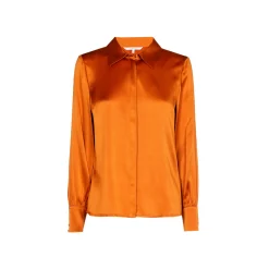 Effen blouse met zijde