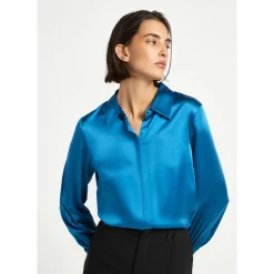 Effen blouse met zijde