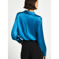Effen blouse met zijde