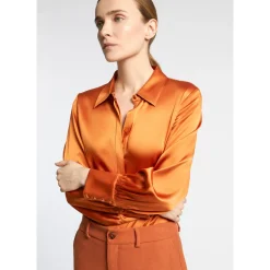 Effen blouse met zijde