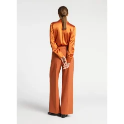 Effen blouse met zijde