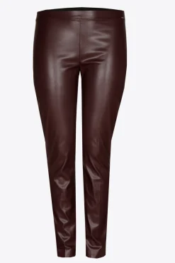 Faux leather broek met elastiek