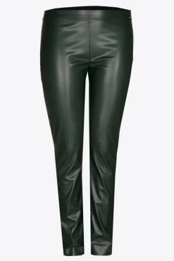 Faux leather broek met elastiek