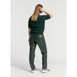 Faux leather broek met elastiek