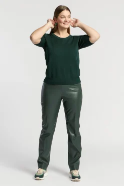 Faux leather broek met elastiek