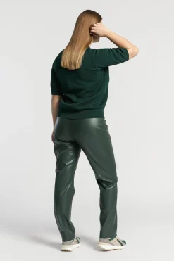 Faux leather broek met elastiek