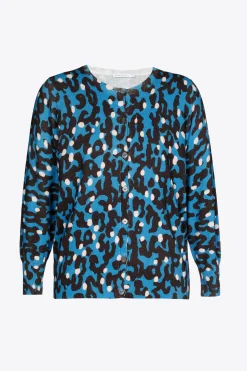 Fijn gebreid gilet met print