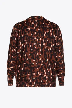 Fijn gebreid gilet met print