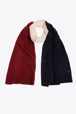 Fijngebreide colorblock sjaal