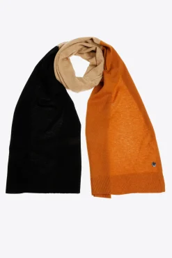 Fijngebreide colorblock sjaal