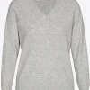 Fijngebreide pull met V-hals