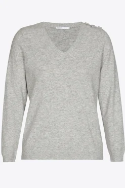 Fijngebreide pull met V-hals