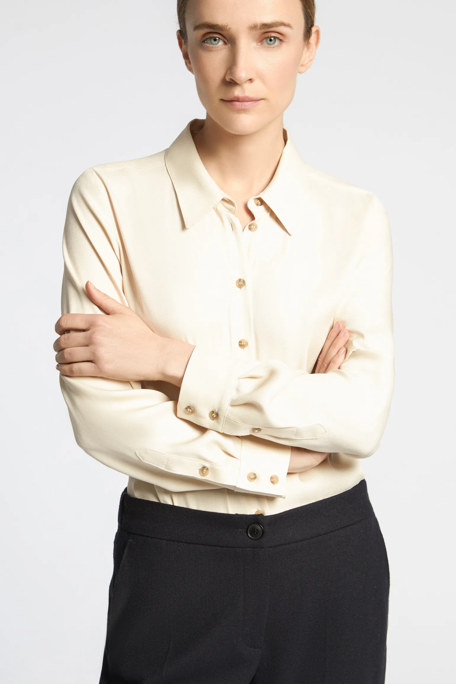 Geklede blouse met hemdkraag