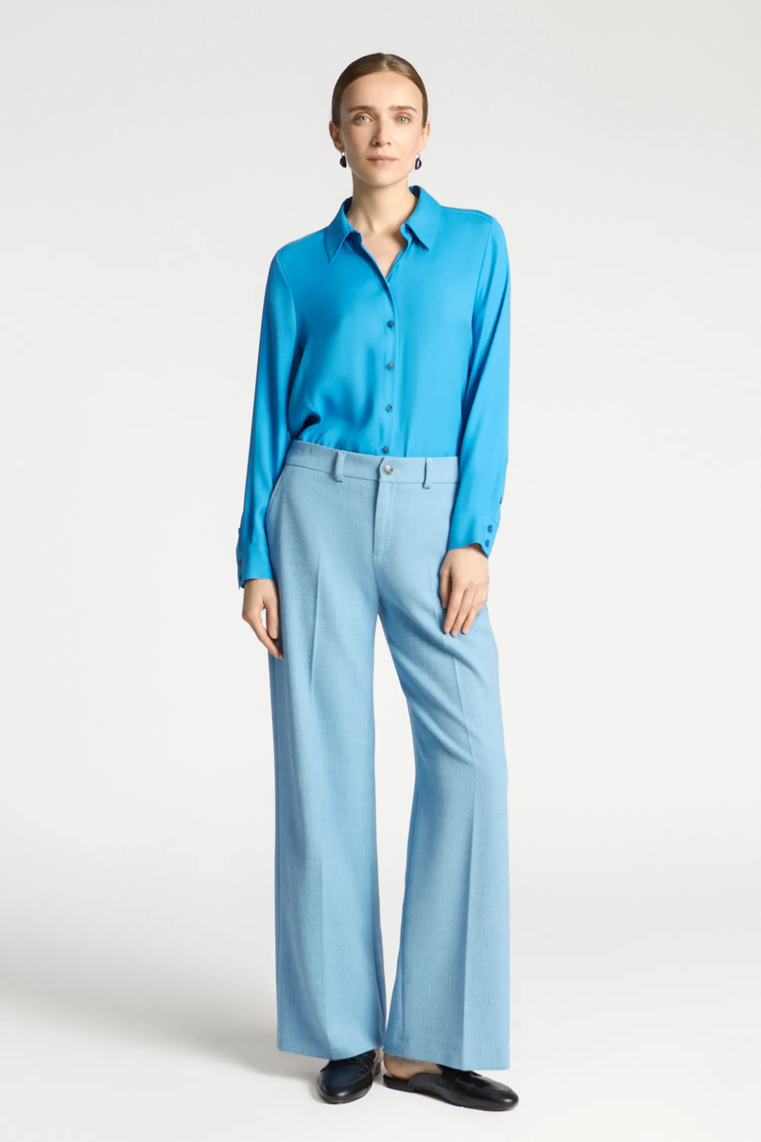 Geklede blouse met hemdkraag