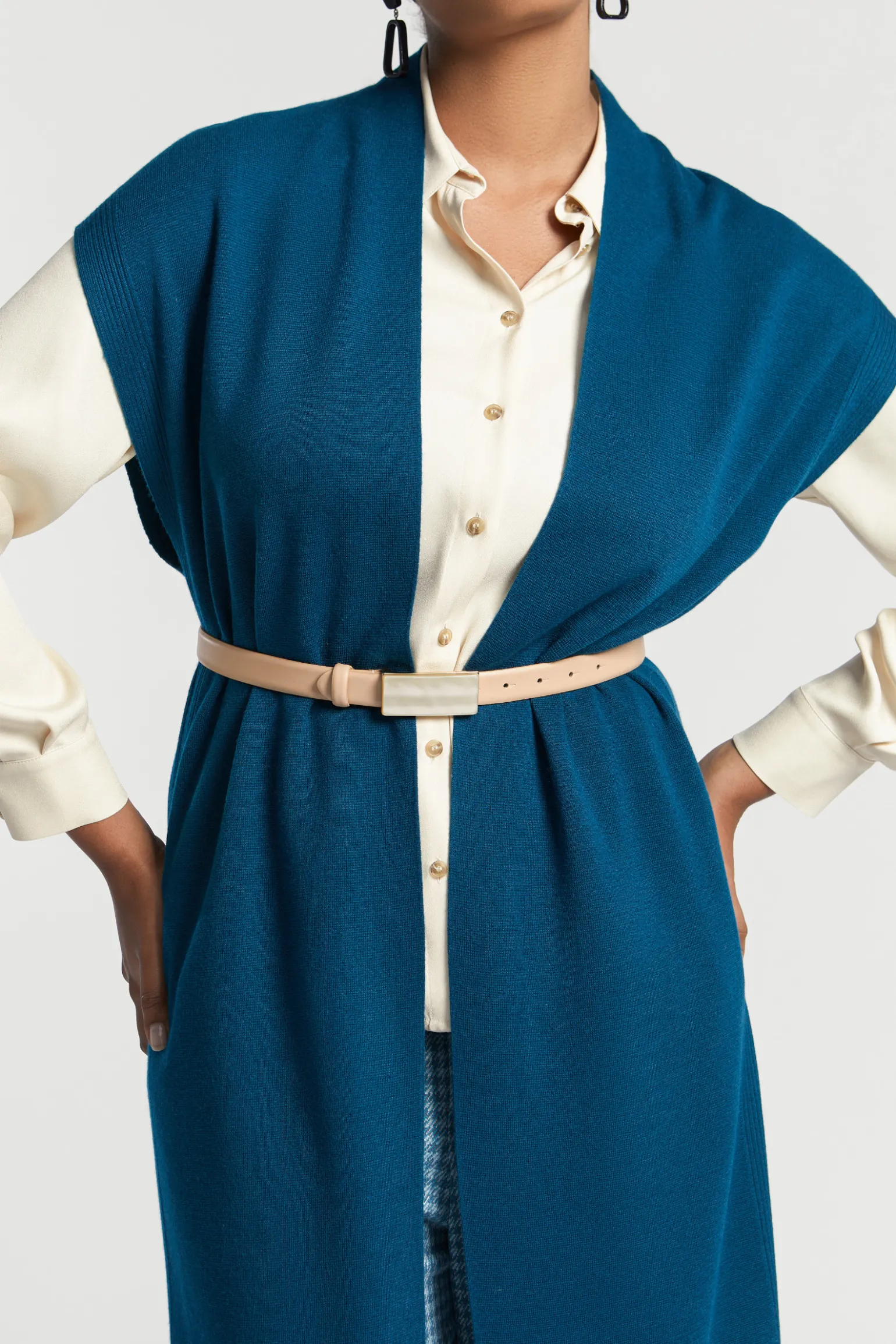 Geklede blouse met hemdkraag