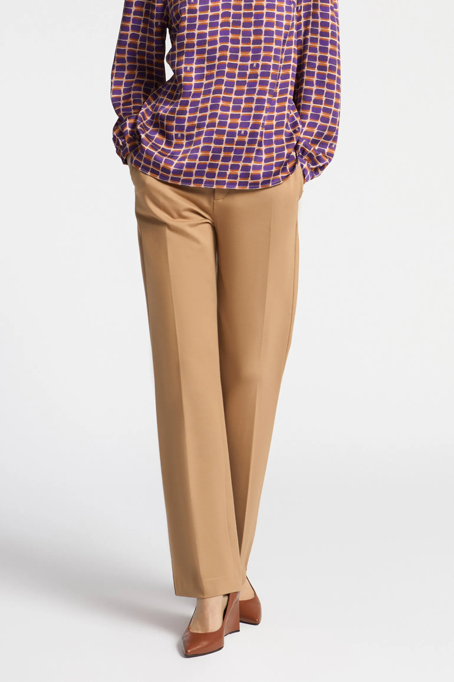 Geklede broek met rechte pijpen