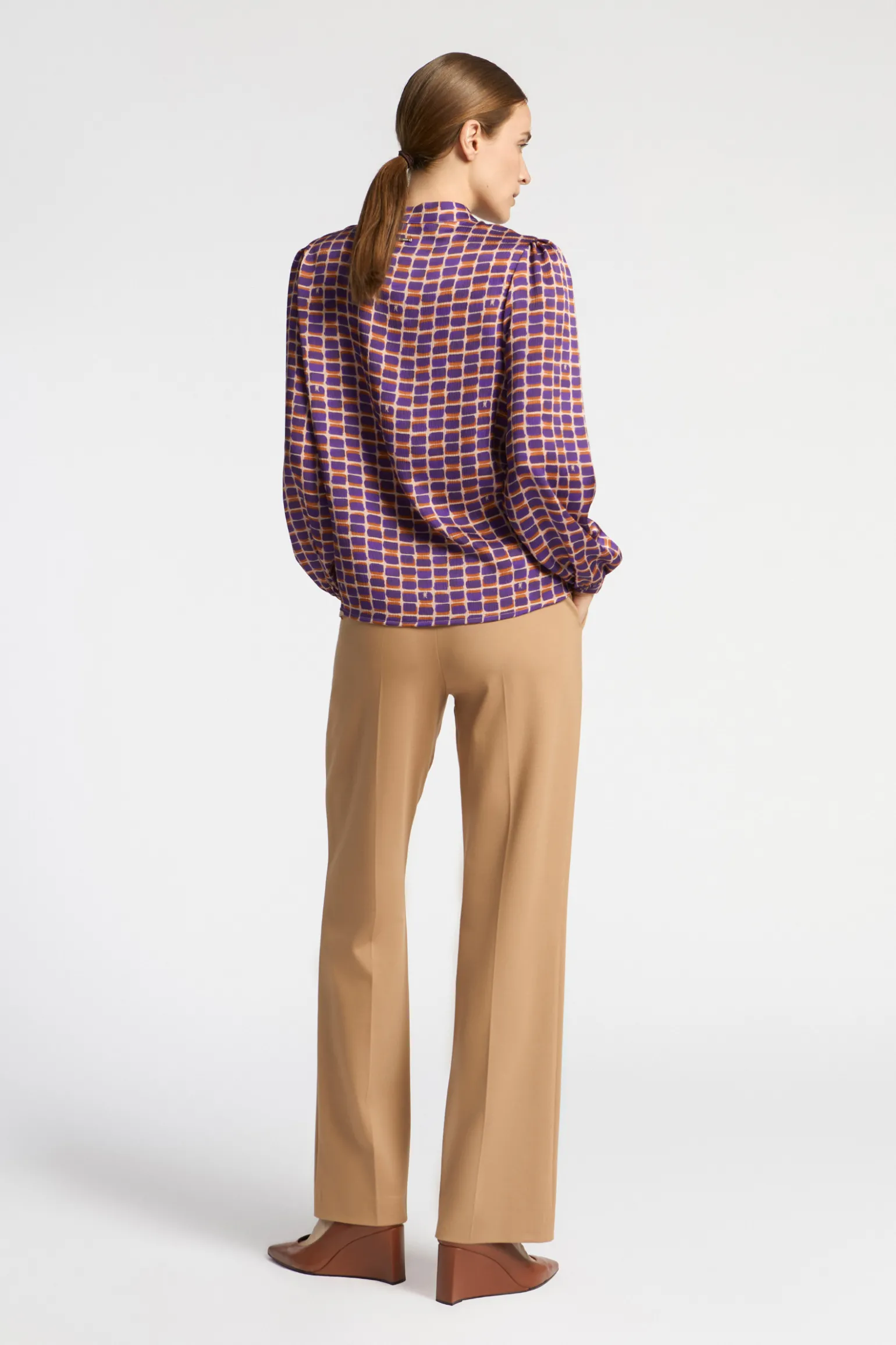 Geklede broek met rechte pijpen