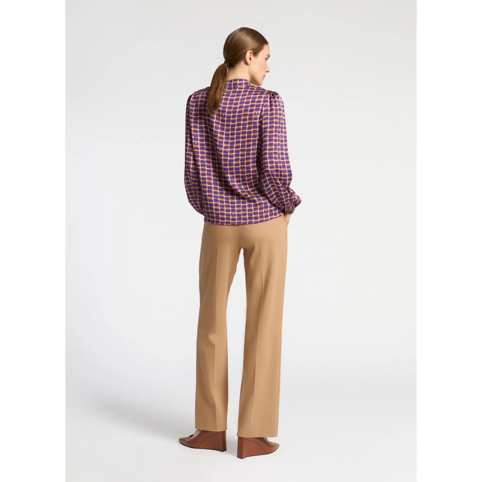 Geklede broek met rechte pijpen