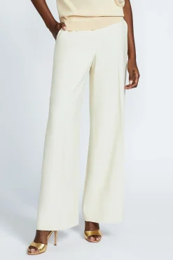 Geklede broek met wijde pijpen