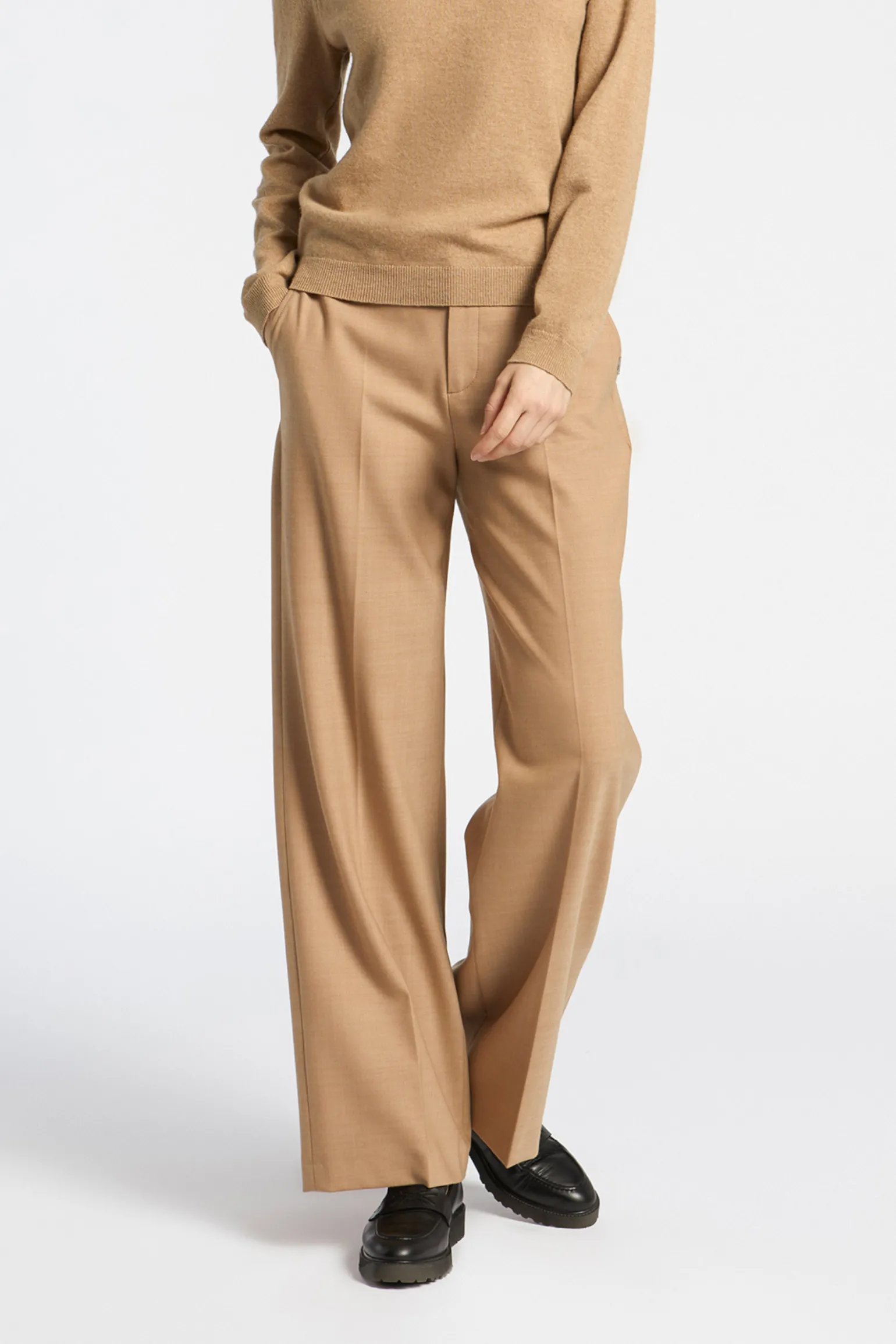 Geklede broek met wijde pijpen