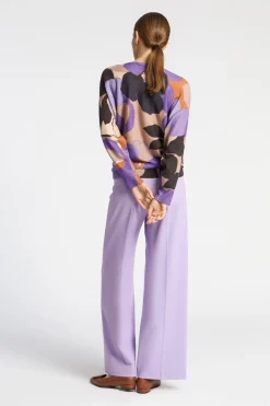 Geklede broek met wijde pijpen