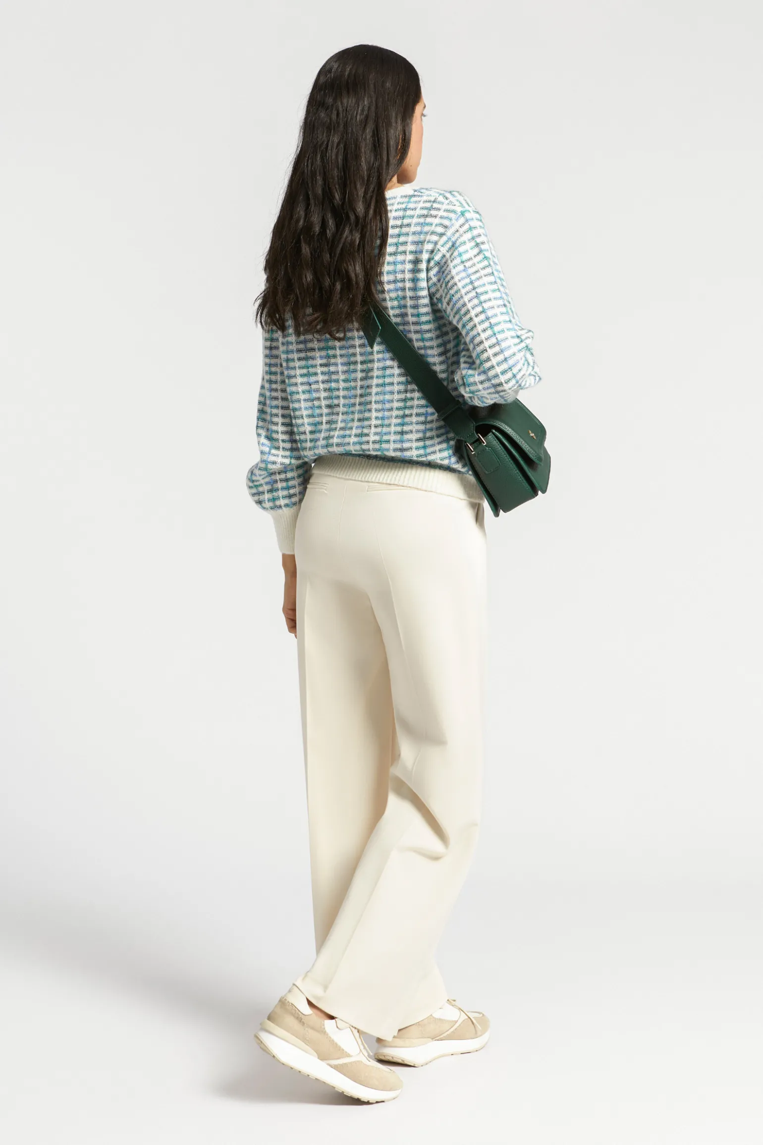 Geklede broek met wijde pijpen
