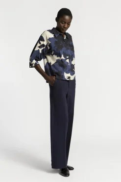 Geklede broek met wijde pijpen