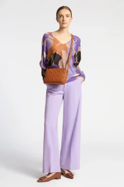 Geklede broek met wijde pijpen