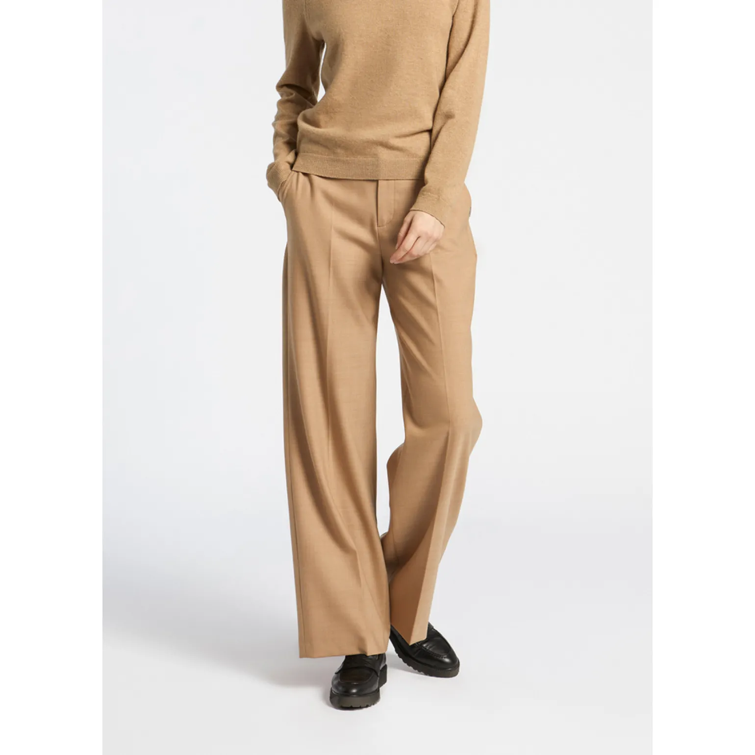 Geklede broek met wijde pijpen