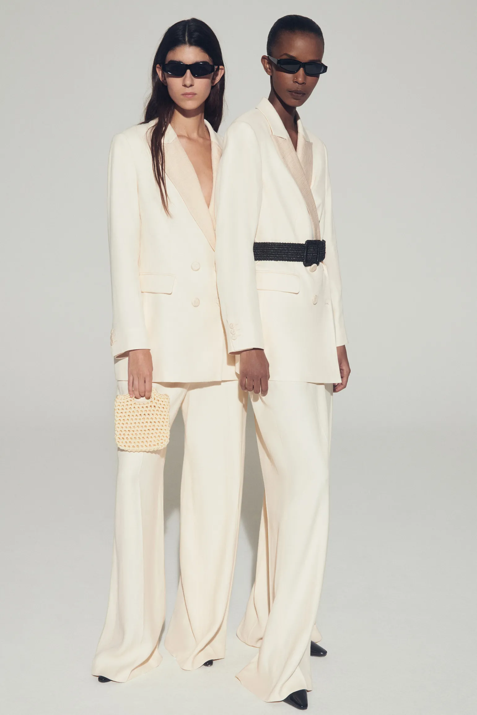 Geklede broek met wijde pijpen