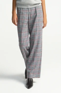 Geruite broek met rechte pijpen