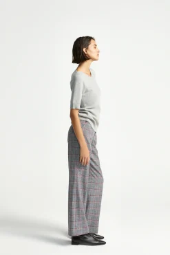 Geruite broek met rechte pijpen