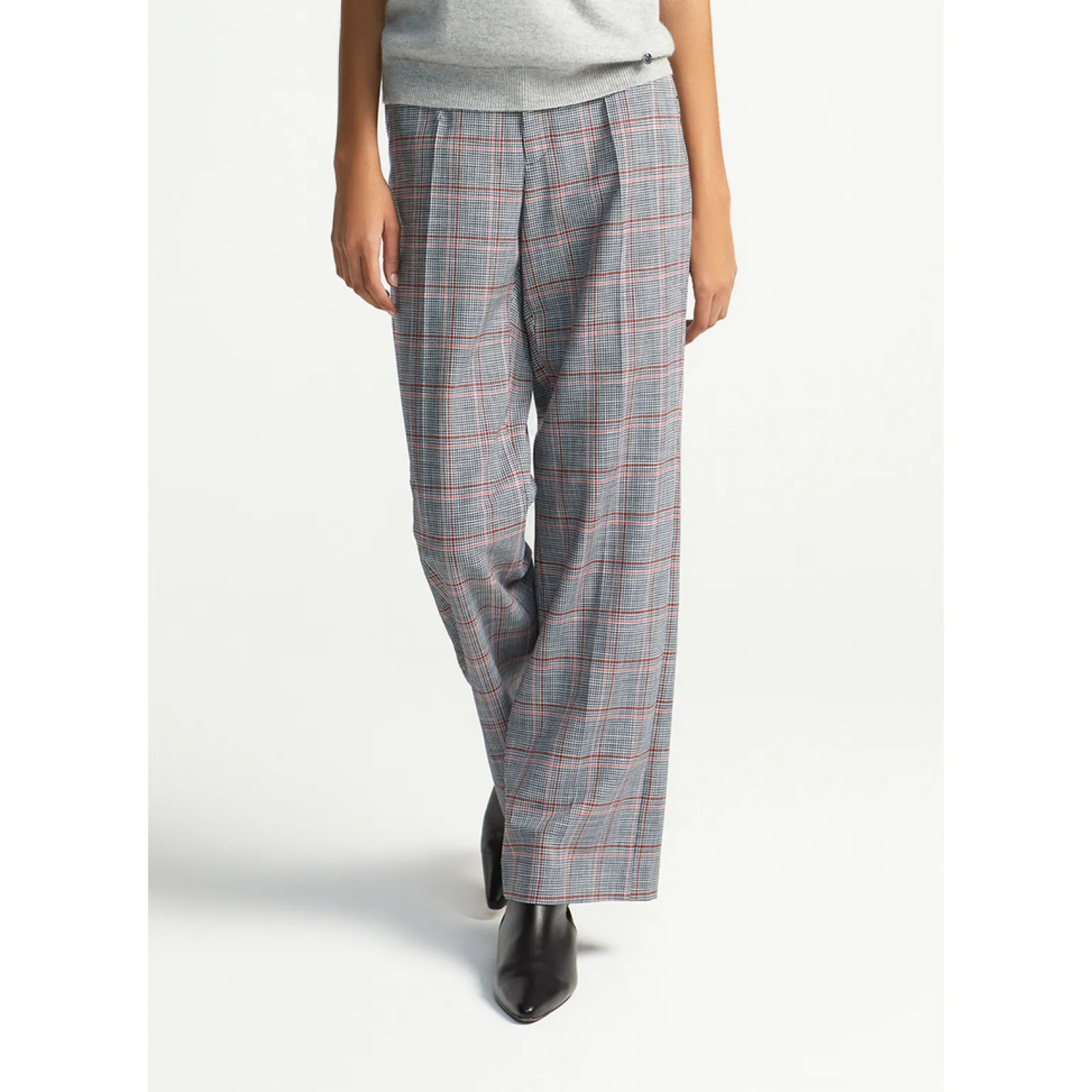 Geruite broek met rechte pijpen