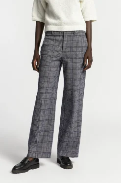 Geruite broek met wijde pijpen