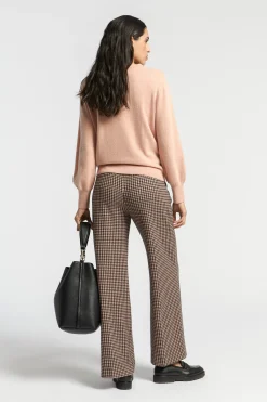 Geruite broek met wijde pijpen
