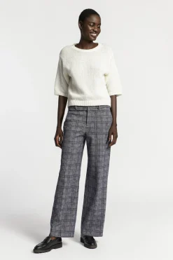 Geruite broek met wijde pijpen