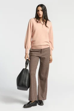Geruite broek met wijde pijpen