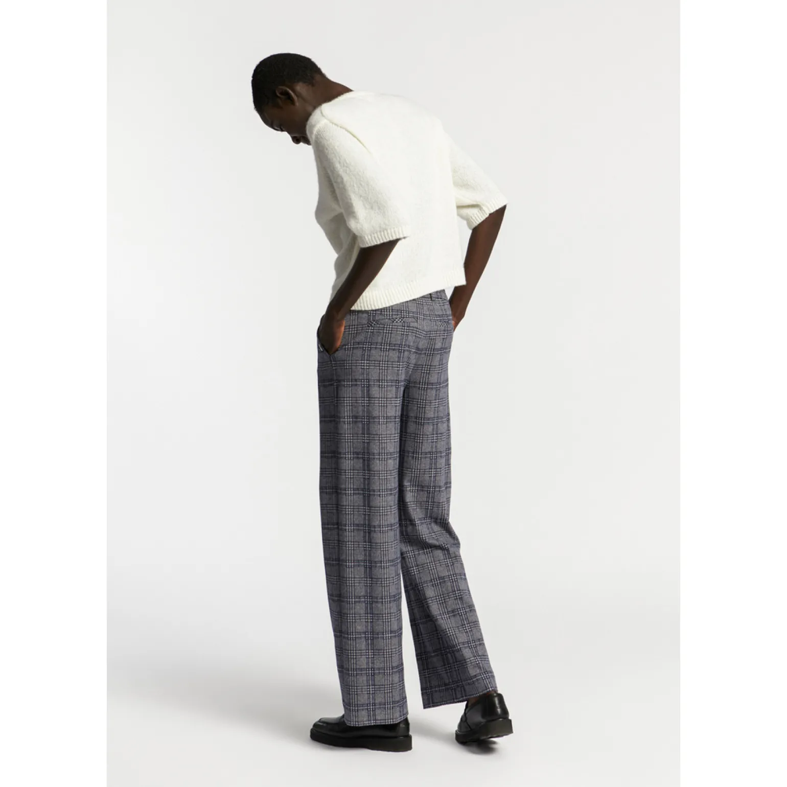 Geruite broek met wijde pijpen