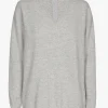 Grijze cashmere trui met V-hals