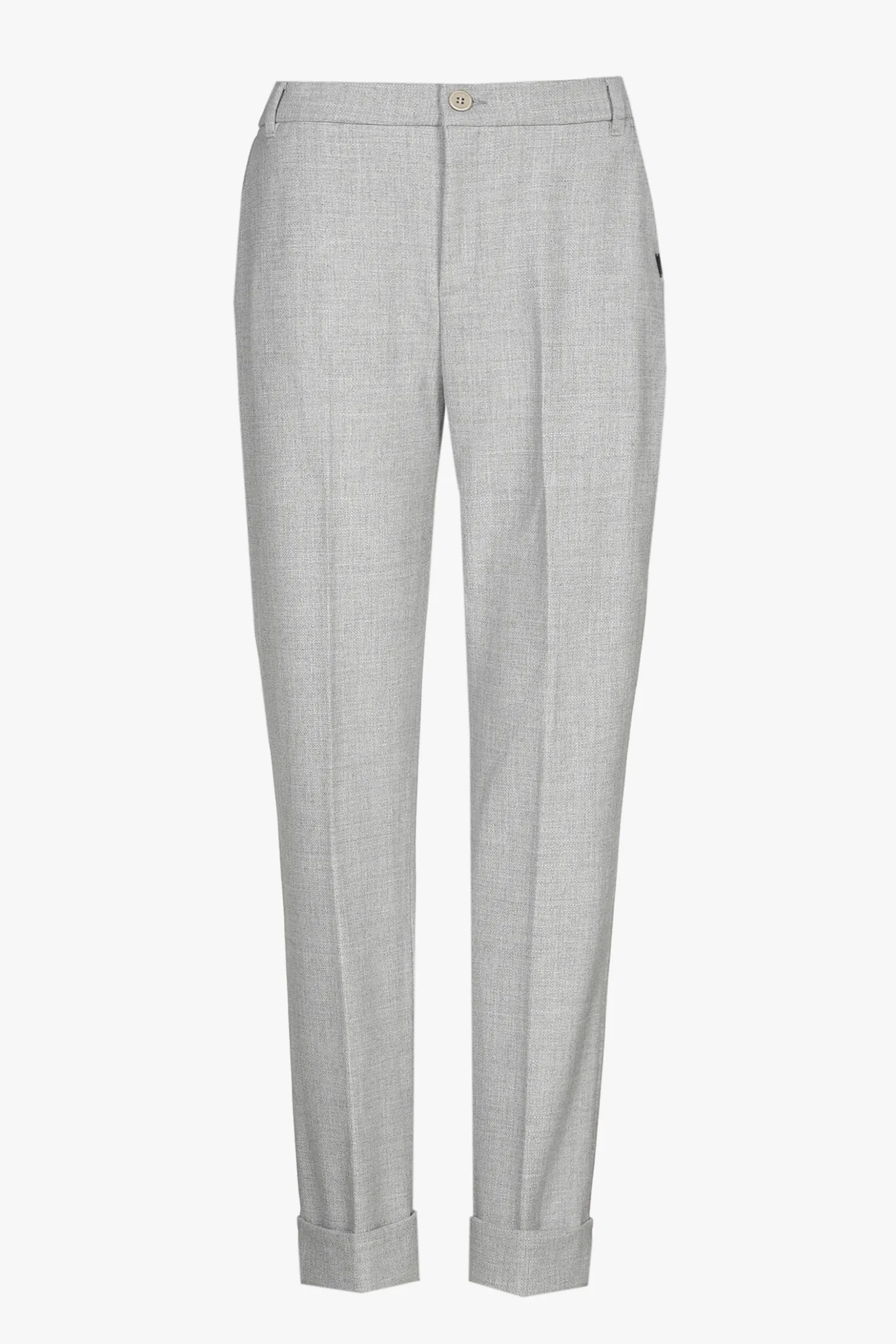 Grijze chino broek met omslag