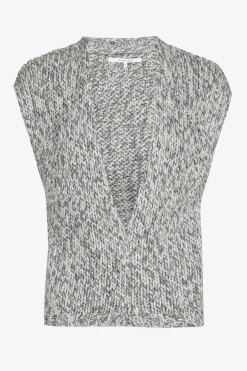 Grofgebreid mouwloos vest