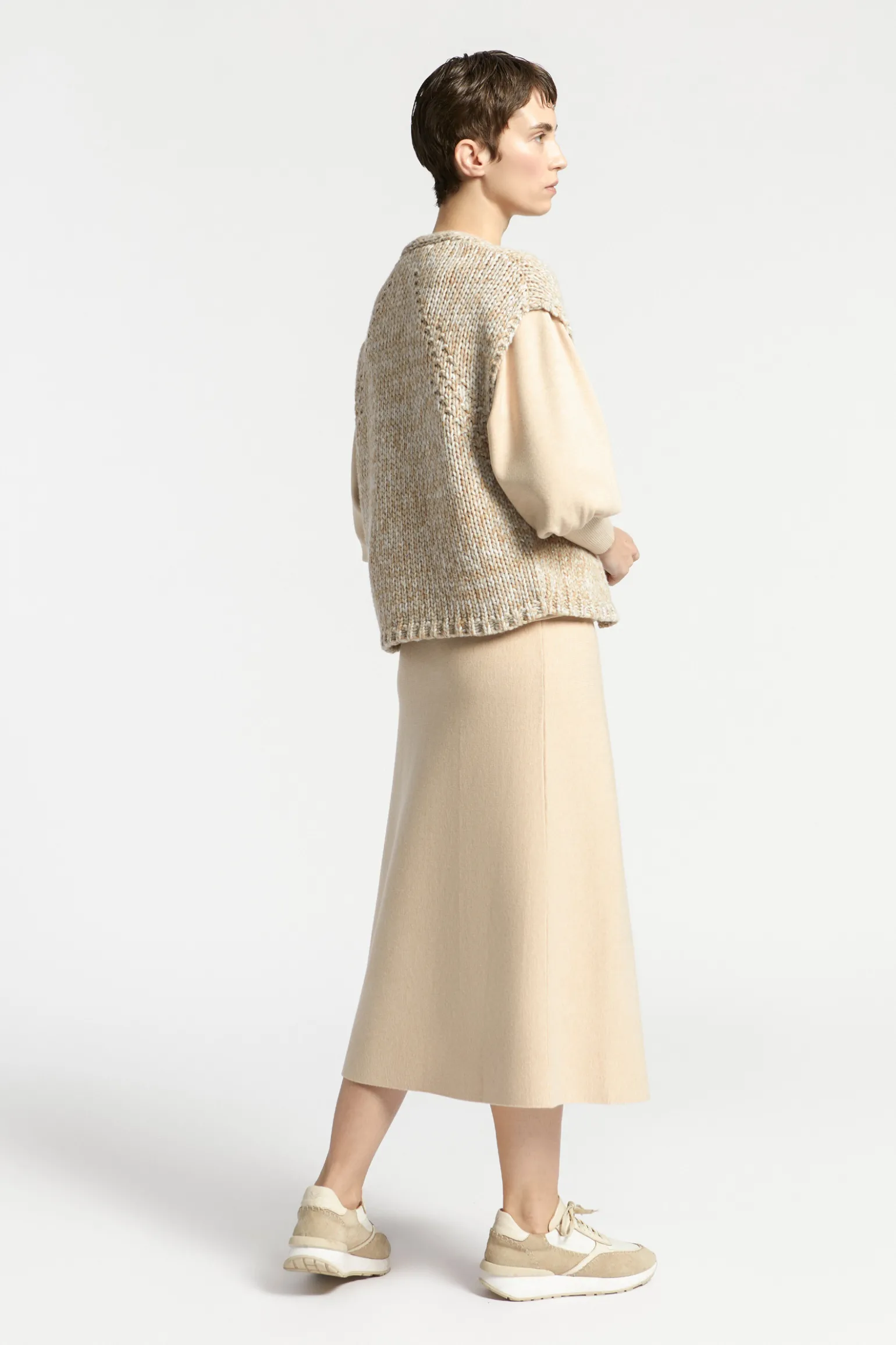 Grofgebreid mouwloos vest