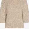 Grofgebreide pull met gouddraad
