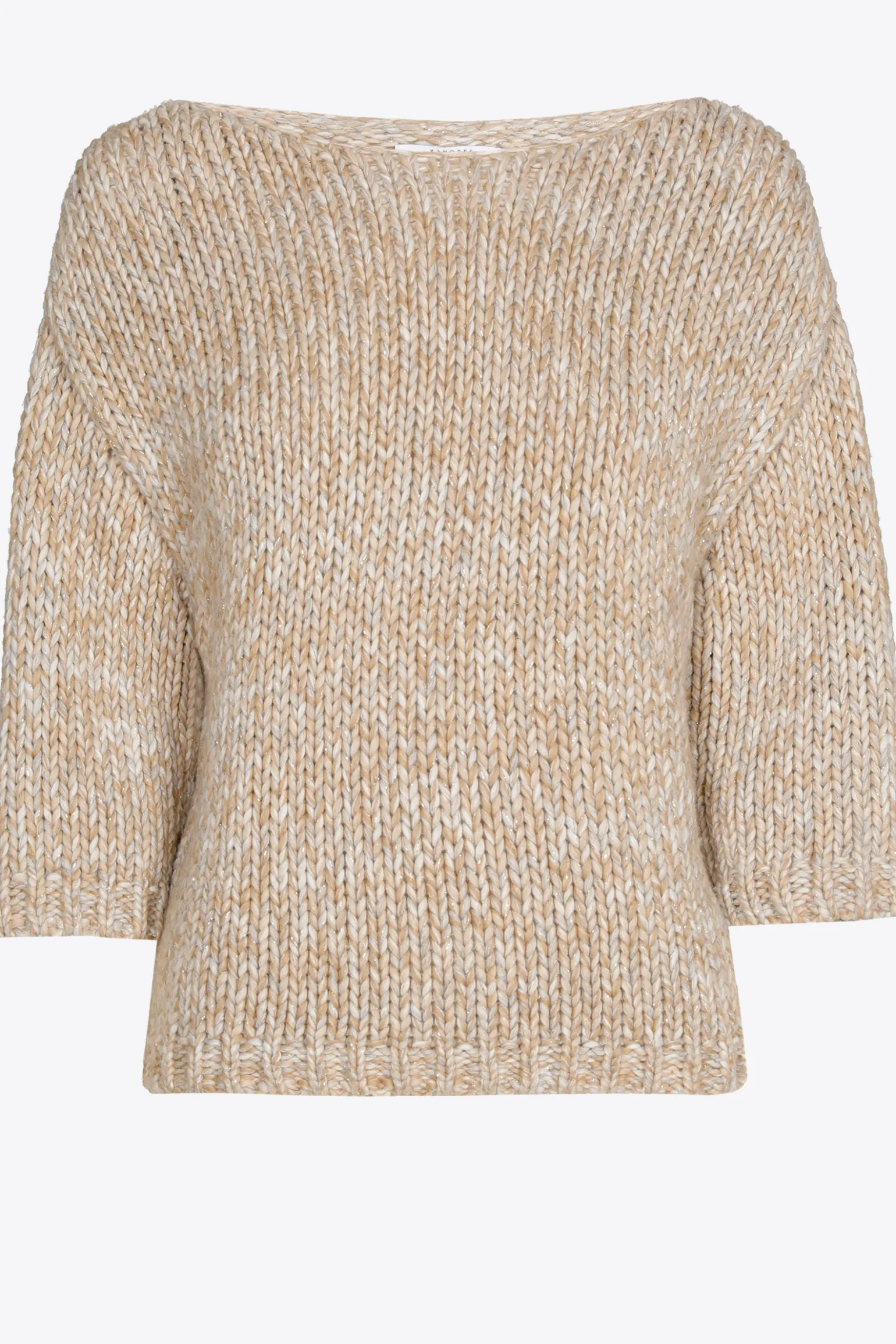 Grofgebreide pull met gouddraad