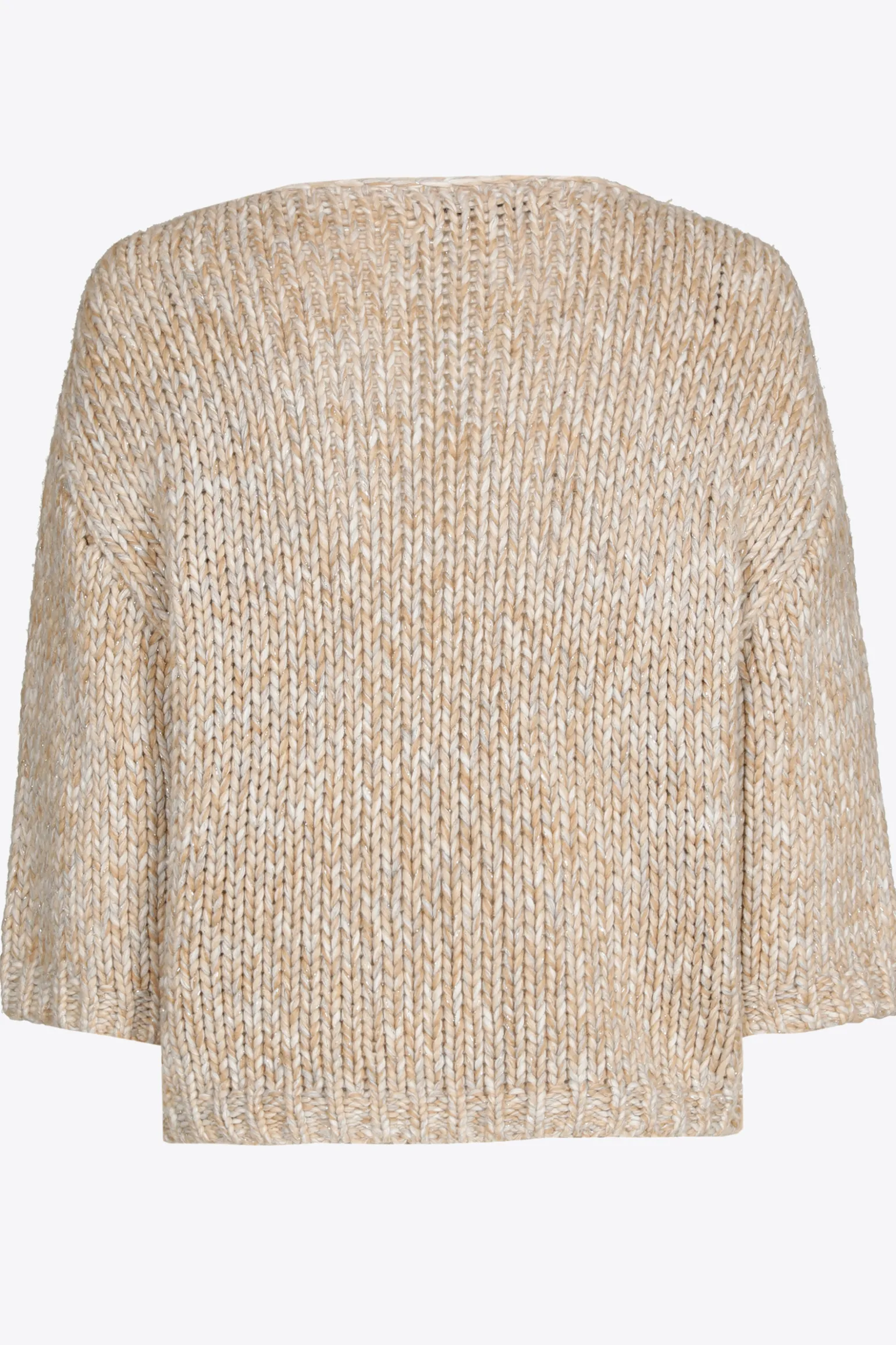 Grofgebreide pull met gouddraad