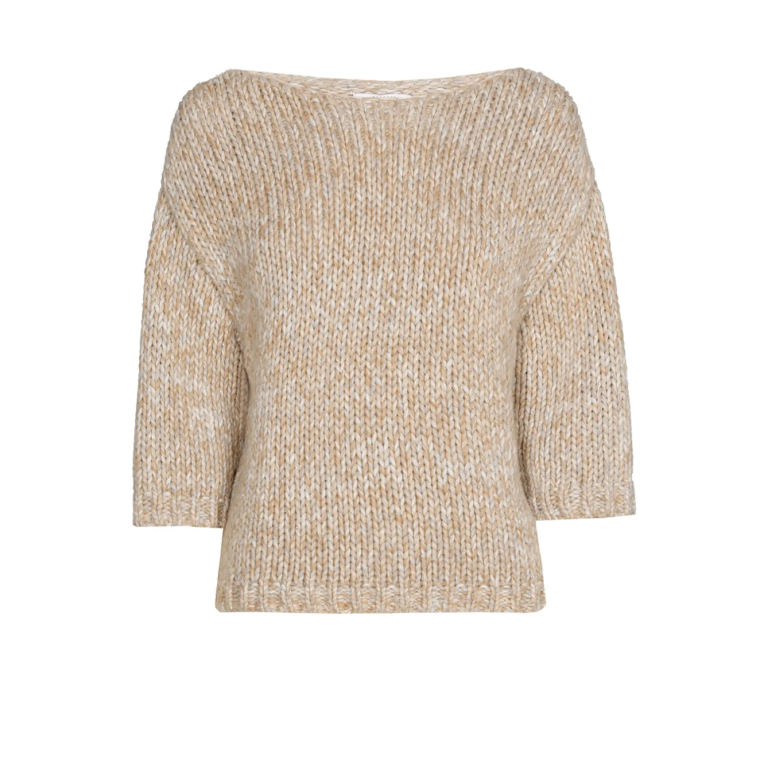 Grofgebreide pull met gouddraad