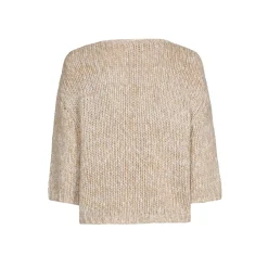 Grofgebreide pull met gouddraad