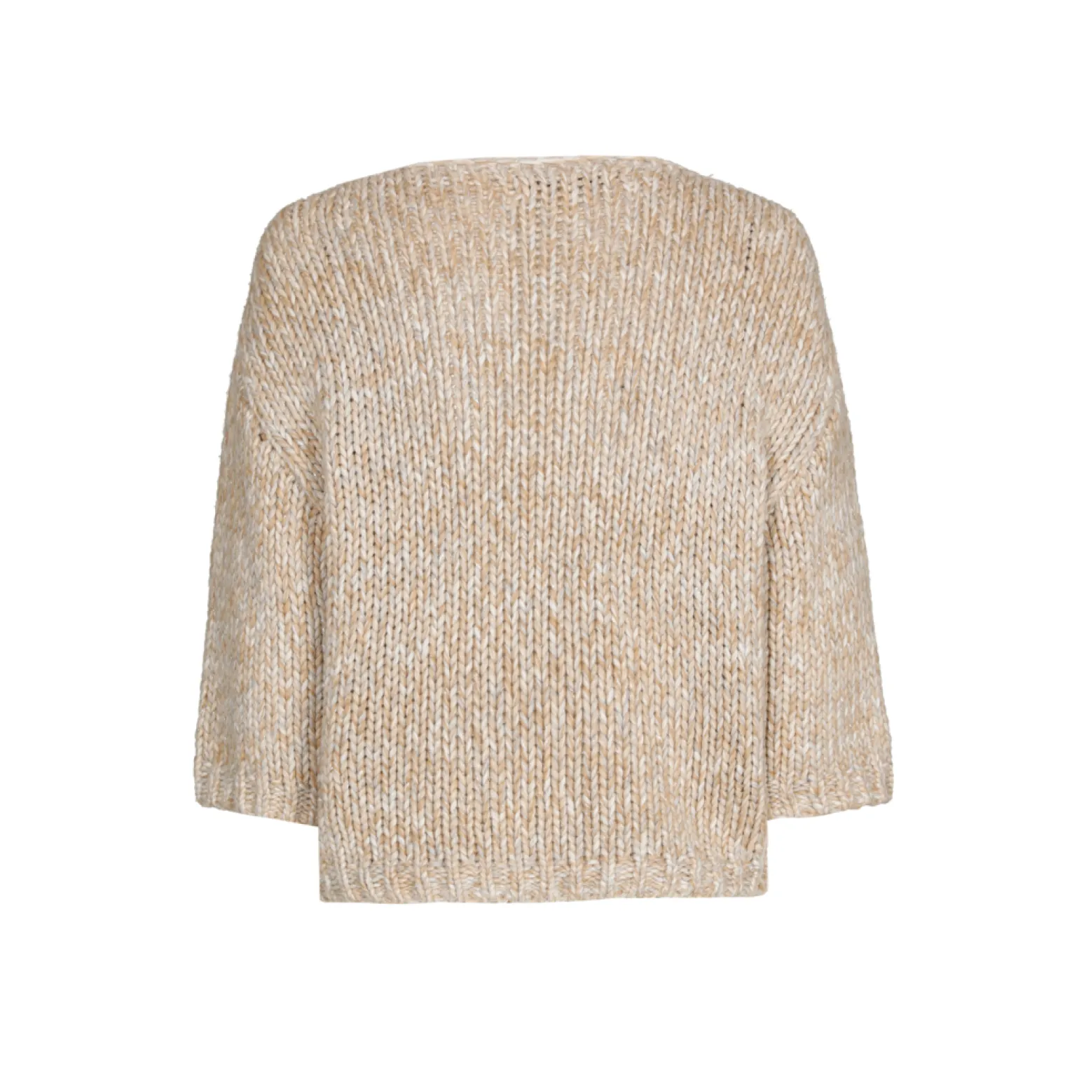 Grofgebreide pull met gouddraad