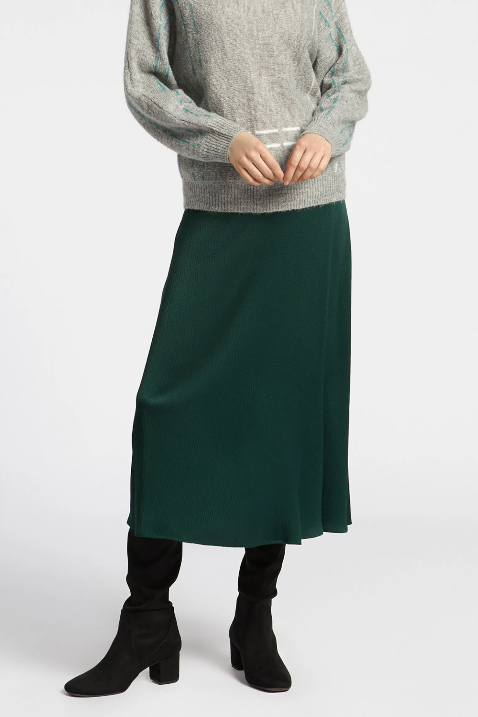 Halflange rok met elastiek