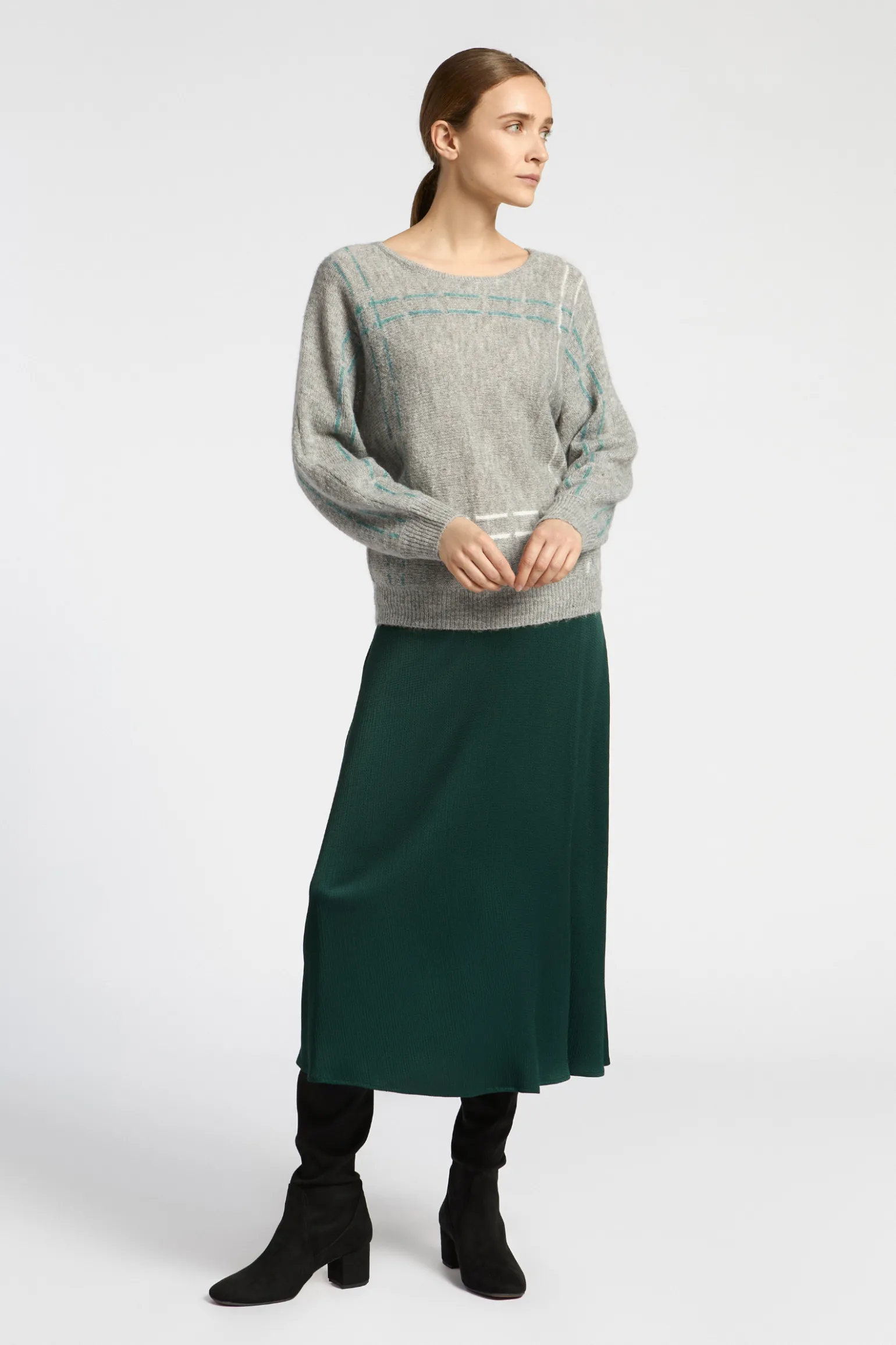Halflange rok met elastiek